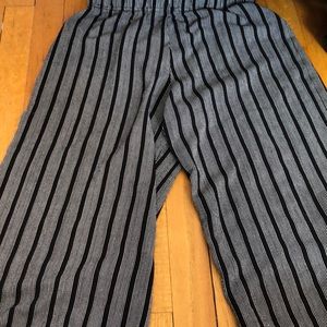 black and white striped pants